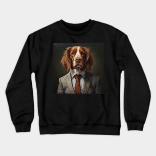 Brittany Dog in Suit Crewneck Sweatshirt